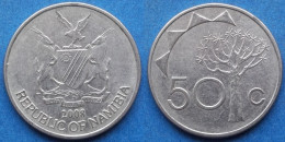 NAMIBIA - 50 Cents 2008 "Quiver Tree" KM# 3 Independent Republic (1990) - Edelweiss Coins - Namibië