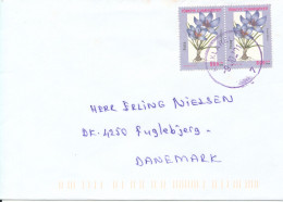 Turkey Cover Sent To Denmark 9-10-2001 Topic Stamps FLOWERS - Covers & Documents