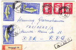 Roumanie - Lettre Recom De 1961 - Oblit Bucuresti - Exp Vers Freiburg - Poissons - - Covers & Documents