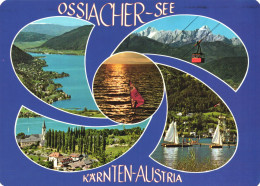 OSSIACHERSEE, CARINTHIA, MULTIPLE VIEWS, ARCHITECTURE, BOAT, CABLE CAR, AUSTRIA, POSTCARD - Ossiachersee-Orte