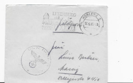 FELDPOSTBRIEF - LUXEMBURG - KOBLENZ 1943 - 1940-1944 Occupation Allemande