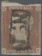 Great Britain: 1845/1848, 1d. Red, Plate 77, Lettered "F-E", Fresh Colour, Verti - Gebraucht