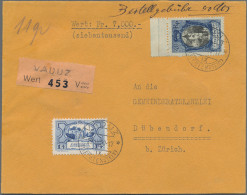 Liechtenstein: 1930, 1 1/2 Fr. Reg.gebäude Mit 40 Rp. Kirche Schaan Auf Wertbrie - Covers & Documents