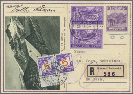 Liechtenstein - Ganzsachen: 1937, 10 Rp. Bettlerjochalpe, Bild Pfälzerhütte Mit - Ganzsachen