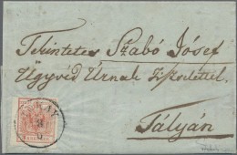 Österreich: 1850, 3-Kreuzer Rot, Handpapier, Type III A, Mit Liniendurchstich 14 - Covers & Documents