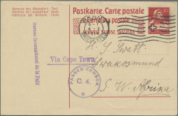 Schweiz: 1916 Destination SÜDWESTAFRIKA: Ganzsachenkarte Tell 10 Rp. Sowie Brief - Briefe U. Dokumente