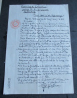 Oud Dokument 1929  Handgeschreven Plus Rode Zegel  Plus Plan  COMMUE  De CORWAREM - Berloz