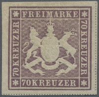 Württemberg - Marken Und Briefe: 1873, 70 Kr. Braunlila, Farbfrisches Exemplar, - Other & Unclassified