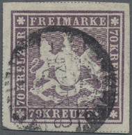 Württemberg - Marken Und Briefe: 1873, 70 Kr. Braunlila, Farbtiefes Exemplar, Al - Other & Unclassified