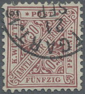 Württemberg - Marken Und Briefe: 1890, 50 Pfg. Lebhaftbraunrot, Farbfrisches Und - Other & Unclassified