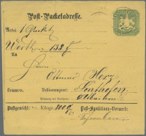 Württemberg - Ganzsachen: 1875, 18 Kreuzer Paketkarte Von Ilshofen (20.5.1875) N - Andere & Zonder Classificatie