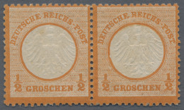 Deutsches Reich - Brustschild: 1872, 1/2 Gr Orange, Kleiner Schild Im Waagerecht - Ungebraucht