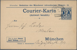 Deutsches Reich - Privatpost (Stadtpost): MÜNCHEN/Courier: 1899, 1 1/2 + 1 1/2 P - Privatpost