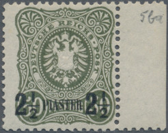 Deutsche Post In Der Türkei: 1887, Freimarke 2½ Piaster Auf 50 Pfg. (dunkel)oliv - Turkey (offices)