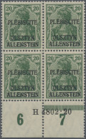 Deutsche Abstimmungsgebiete: Allenstein: 1920, Germania 20 Pfg. Dunkelgrün, Nich - Other & Unclassified