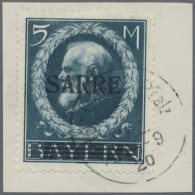 Deutsche Abstimmungsgebiete: Saargebiet: 1920, Bayern-Sarre 5 Mark Blau, Mit AUF - Other & Unclassified