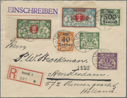 Danzig: 1923, Bunte Portogerechte 1.000.000 Mark-Frankatur Vs./rs. Auf R-Brief V - Other & Unclassified