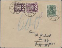 Danzig - Portomarken: 1920, 200 Pfg. Violettpurpur Und 400 Mark Braunviolett Mit - Other & Unclassified