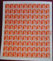 PLIEGO DE 100 SELLOS DE LA SERIE BASICA DEL REY JUAN CARLOS DE 0,10 CENTIMOS DEL AÑO 1977 - Feuilles Complètes