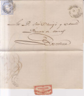 Año 1870 Edifil 107 50m Sellos Efigie Carta  Matasellos Sabadell Barcelona Membrete Juan Gorina E Hijo - Covers & Documents