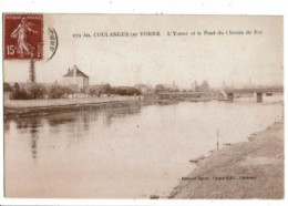 Cpa COULANGES SUR YONNE L'Yonne Et Le Pont Du Chemin De Fer éd Satin 279 Bis - Coulanges Sur Yonne