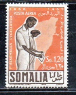 SOMALIA AFIS 1956 POSTA AEREA AIR MAIL PRIMA 1a ASSEMBLEA LEGISLATIVA SOMALA SOMALI 1,20s MNH - Somalie (AFIS)