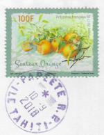 POLYNESIE FRANCAISE PAPEETE ILE TAHITI, CACHET MANUEL TIMBRE SENTEUR ORANGE SEUL SUR LETTRE, VOIR LES SCANNERS - Storia Postale