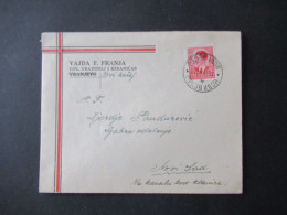 Jugoslawien 1940 Freimarken König Peter II. Mi.Nr.396 EF Dekorativer Umschlag Vajda F. Franja Vranjevo Durchgestrichen - Briefe U. Dokumente