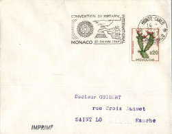 N°861 V -timbre Sur Lettre Monaco - Briefe U. Dokumente