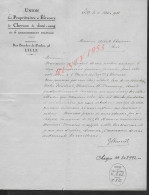 EQUITATION HIPPISME COURSES DE CHEVAUX LETTRE DE 1931 UNION DES PROPRIÉTAIRES & ÉLEVEURS DE CHEVAUX À LILLE : - Equitation