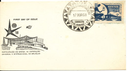 Brazil FDC 17-4-1958 Expo 58 Bruxelles With Cachet - FDC