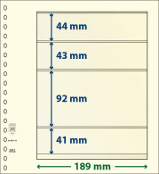 Paquet De 10 Feuilles Neutres Lindner-T 4 Bandes 41 Mm,92 Mm,43 Mm Et 44 Mm - Voor Bandjes