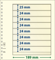 Paquet De 10 Feuilles Neutres Lindner-T 8 Bandes Dont 7 à 24 Mm Et 1 à 25 Mm - A Bandes