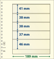 Paquet De 10 Feuilles Neutres Lindner-T 5 Bandes 46 Mm,37 Mm,38 Mm,38 Mm Et 41 Mm - Voor Bandjes