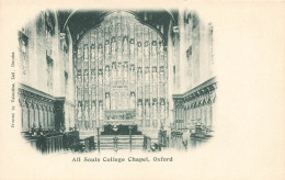 ROYAUME UNI - Angleterre - All Souls College Chapel - Oxford - Carte Postale Ancienne - Oxford