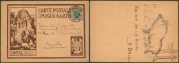 EP Au Type Carte Illustrée 35ctm Vert Lion Héraldique SBEP N°5a (Série Orval + Ange Brun) Voyagé De Neufchateau > Bruxel - Cartes Postales 1909-1934