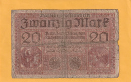 DARLEHENSKASSENSCHEINE .  20 MARK .  5-8-1914  .  N°  M.6701116    .  2 SCANNES - [13] Bundeskassenschein