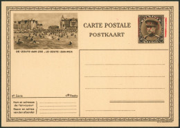 EP Au Type Carte Illustrée 50ctm Brun 4e Série (SBEP N°27A) De Zoute Aan Zee + Surcharge 35c Rouge (Pédale) / Neuf - Cartes Postales 1909-1934