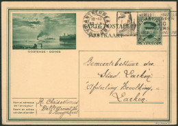 EP Au Type Carte Illustrée 35ctm Vert Képi (SBEP N°9, Ostende-Dover) / Voyagé - Cartes Postales 1909-1934
