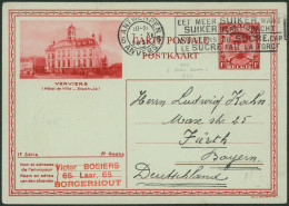 EP Au Type Carte Illustrée 1F Rouge Képi (SBEP N°14, Verviers) / Voyagé Antwerpen > Allemagne - Cartes Postales 1909-1934