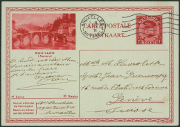 EP Au Type Carte Illustrée 1F Rouge Képi (SBEP N°14, Bouillon) / Voyagé Bruxelles > Genève (Suisse) - Cartes Postales 1909-1934