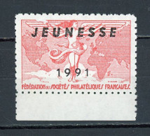 FEDERATION DES SOCIÉTÉS PHILATÉLIQUES FRANÇAISES - JEUNESSE1991** - Filatelistische Tentoonstellingen