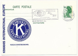 Entier Repiqué - C.P. 1,80 Liberté - KIWANIS INTERNATIONAL EUROPE Omec Idem Aix En Provence 18/3/1986 - Bijgewerkte Postkaarten  (voor 1995)