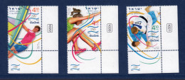 ISRAËL, **, Yv 2428, 2429, 2430, Mi 2518, 2519, 2520, SG 2378, 2379, 2380, Sports, JO Rio De Janeiro, Avec Tabs, - Eté 2016: Rio De Janeiro