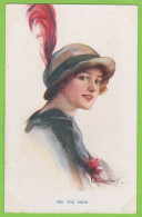 ILLUSTRATEUR : C. BARBER - JEUNE FEMME EN CHAPEAU - PORTRAIT - Carlton Publishing London  - N°678/4 - Barber, Court