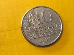 Münze Münzen Umlaufmünze Brasilien 10 Centavos 1974 - Brasilien