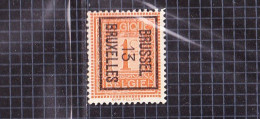 Cijfer 1c:nr 108(*) Zonder Gom,voorafstempeling:Brussel 13 Bruxelles. - Typografisch 1912-14 (Cijfer-leeuw)