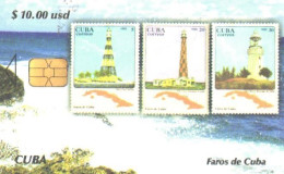 Used Phonecard, 10 USD, Lighthouses, 2005 - Cuba