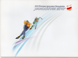 POLAND 2010 POLISH POST OFFICE SPECIAL LIMITED EDITION FOLDER: XXI OLYMPIC WINTER GAMES VANCOUVER CANADA OLYMPICS FDC - Lettres & Documents