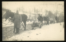 I.VH 1915.  Katonák, "hegyi ágyúk A Wolosate Völgyben" Fotós Képeslap - War, Military